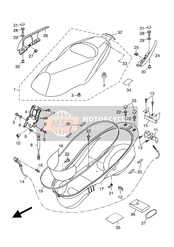 1SDF34690000, Cache,  Boulon, Yamaha, 1